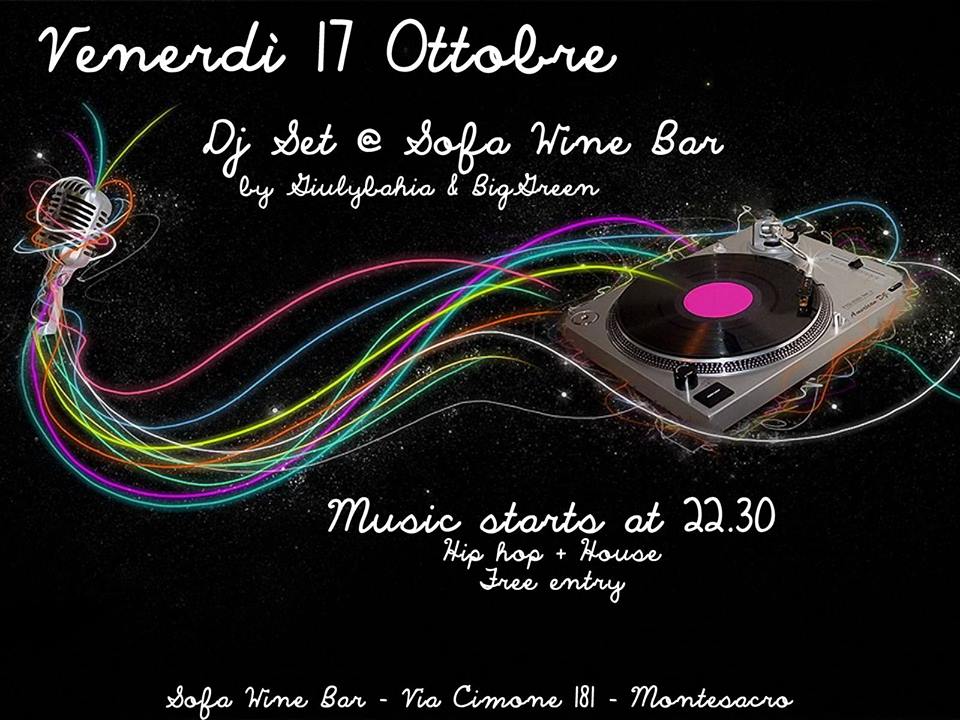 Al Sofa Wine Bar a Montesacro, apericena e DJ Set