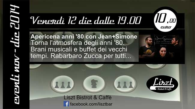 Apericena anni 80 al Liszt Bistrot