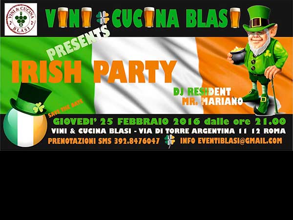 Aperitivo Irish Party a Roma