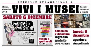 Vivi i Musei, apertura straordinaria